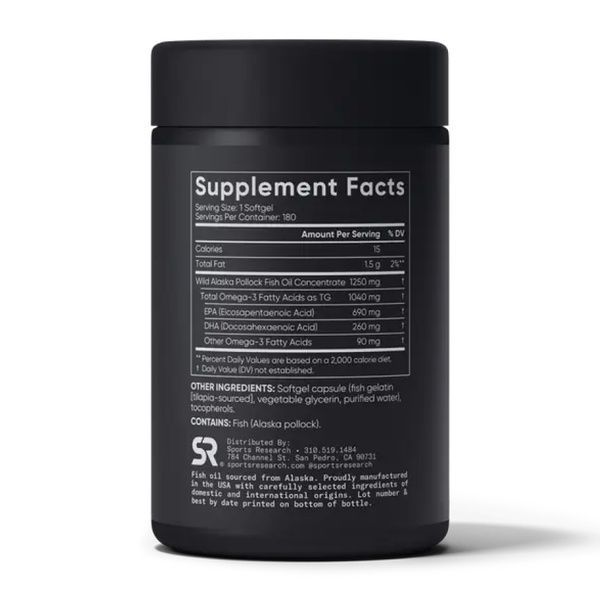 Omega-3 Fish Oil Alaska 1250mg - 180 softgels 2023-10-4008 фото