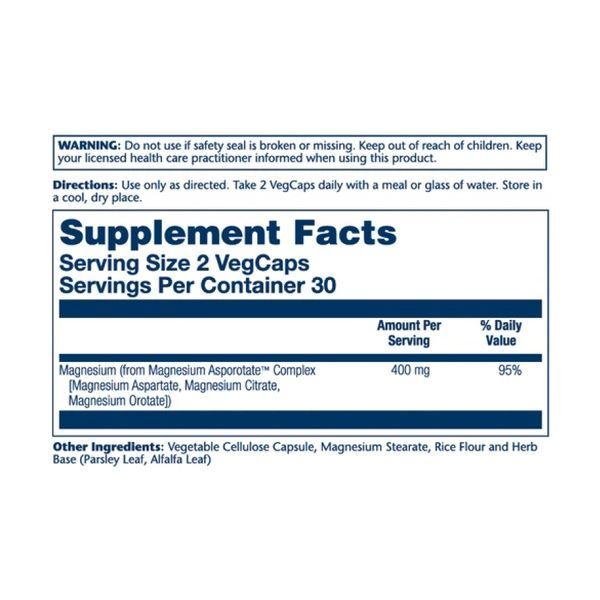 Magnesium Asporotate 400mg - 60 vcaps 2023-10-2394 фото
