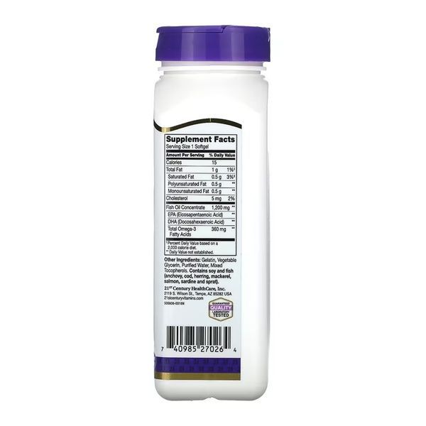 Fish Oil 1200 mg - 90 softgels 2023-10-7131 фото
