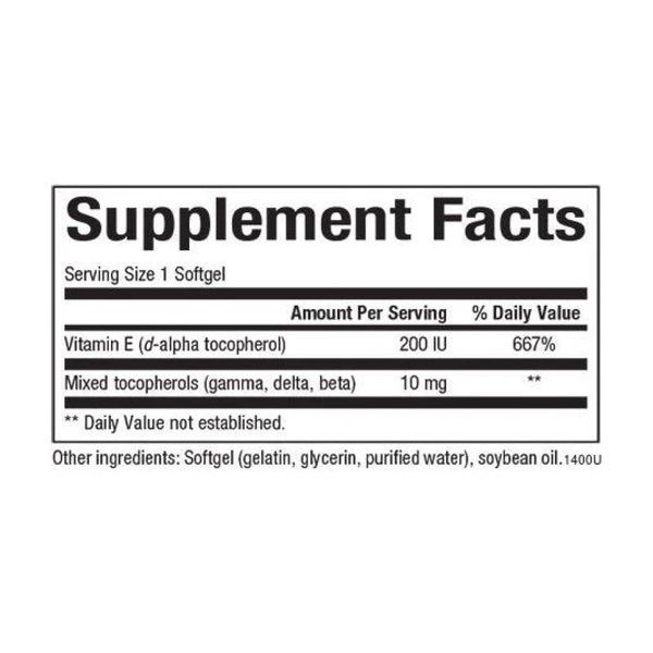 Mixed Vitamin E 134 mg (200 IU) - 90 softgels 2023-10-3814 фото